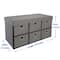 Simplify Gray 6 Drawer Collapsible Double Storage Ottoman